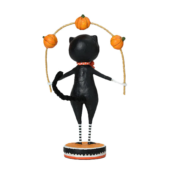 Lori Mitchell Halloween Collection: Toss a Jack Cat Figurine sparkle-castle