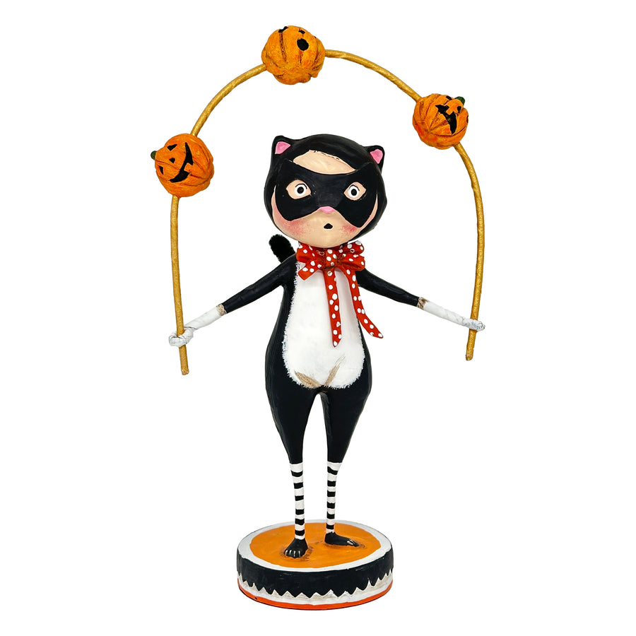 Lori Mitchell Halloween Collection: Toss a Jack Cat Figurine sparkle-castle