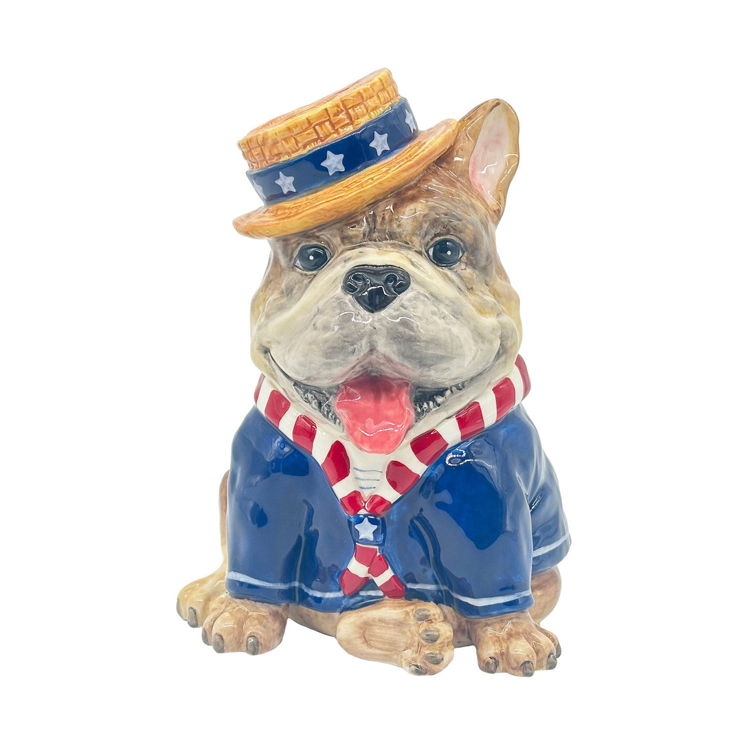 Blue Sky Clayworks: Patriotic Bulldog Figurine sparkle-castle