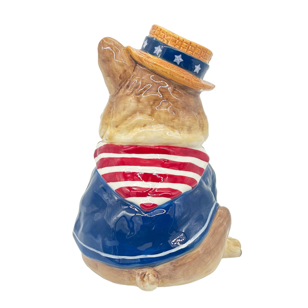 Blue Sky Clayworks: Patriotic Bulldog Figurine sparkle-castle