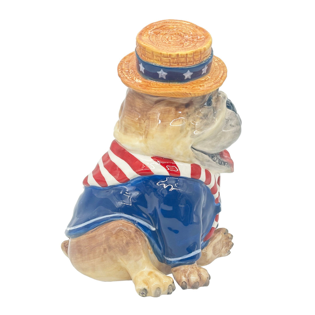 Blue Sky Clayworks: Patriotic Bulldog Figurine sparkle-castle