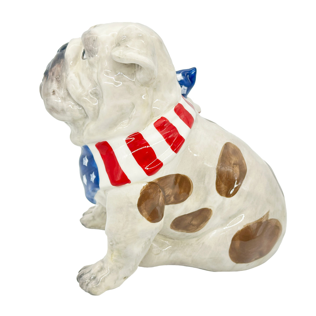 Blue Sky Clayworks: Patriotic Bulldog With Bandana Figurine sparkle-castle