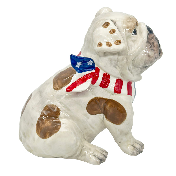 Blue Sky Clayworks: Patriotic Bulldog With Bandana Figurine sparkle-castle