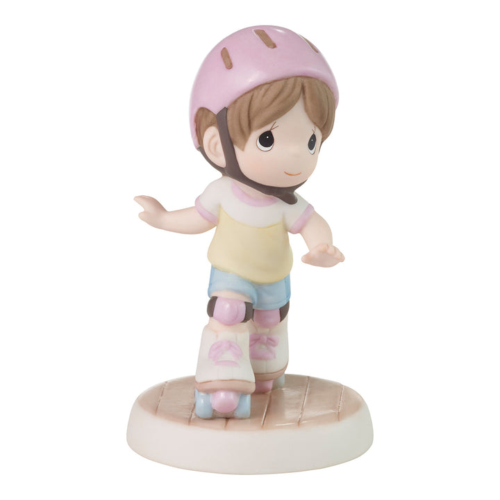 Precious Moments: Roller Skating Brunette Girl Figurine sparkle-castle