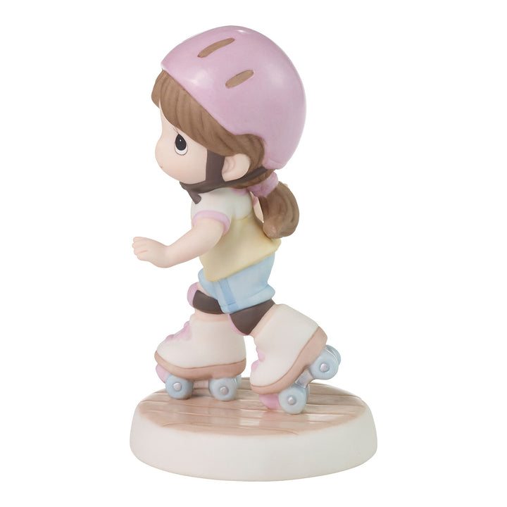 Precious Moments: Roller Skating Brunette Girl Figurine sparkle-castle
