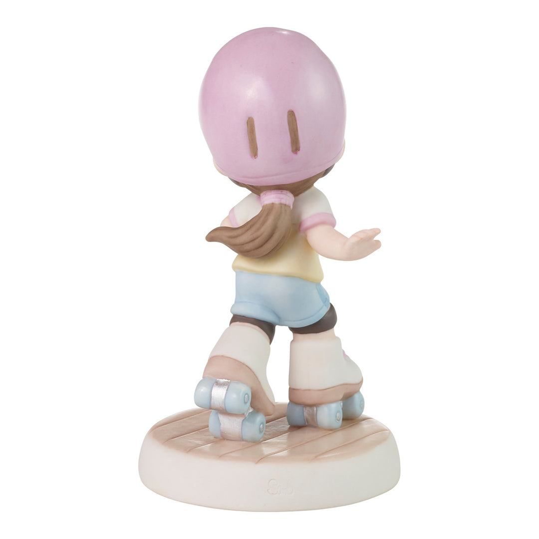 Precious Moments: Roller Skating Brunette Girl Figurine sparkle-castle