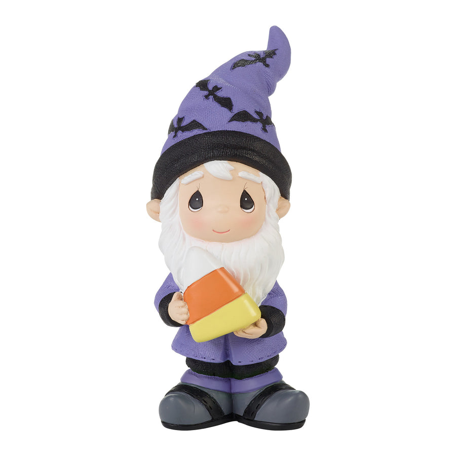 Precious Moments: Halloween Gnome Holding Candy Corn Figurine sparkle-castle