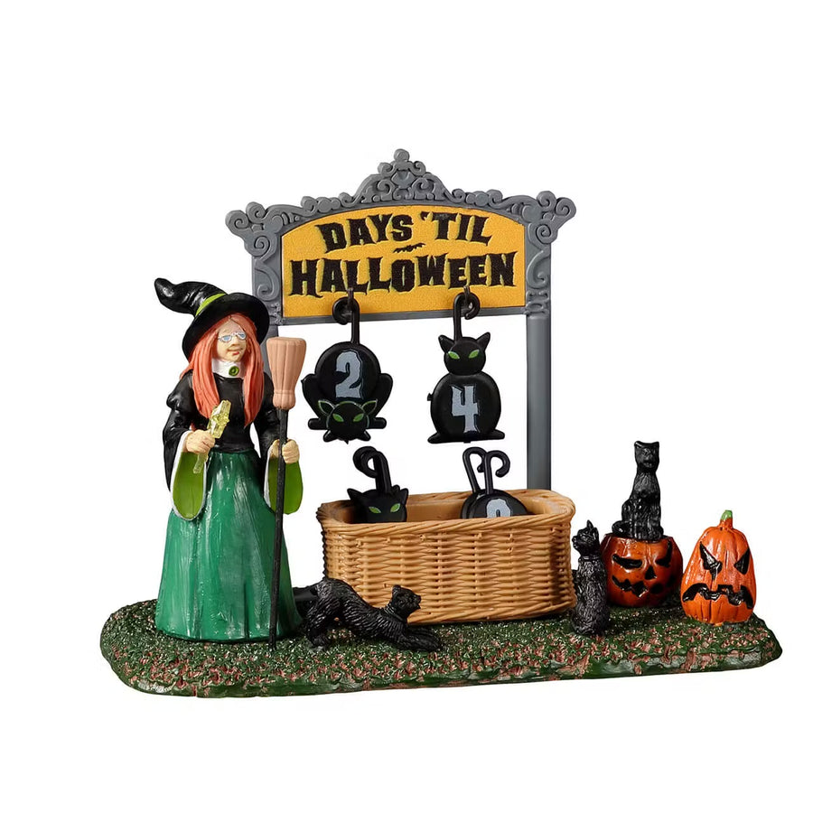 Lemax Spooky Town Halloween Village Accessory: Black Cat Countdown sparkle-castle