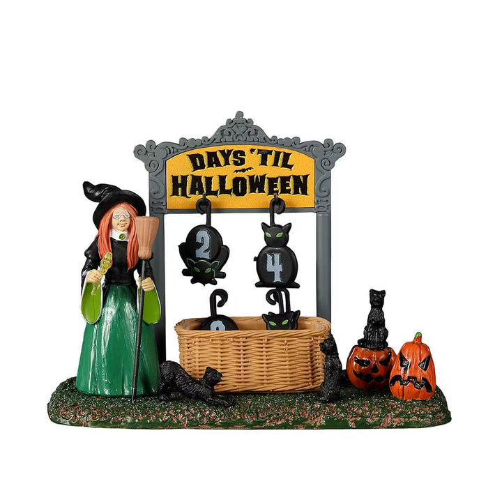 Lemax Spooky Town Halloween Village Accessory: Black Cat Countdown sparkle-castle