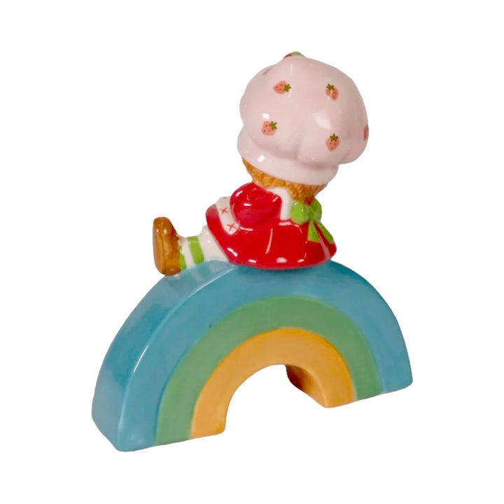 Blue Sky Clayworks: Strawberry Shortcake Sitting On Rainbow Figurine sparkle-castle