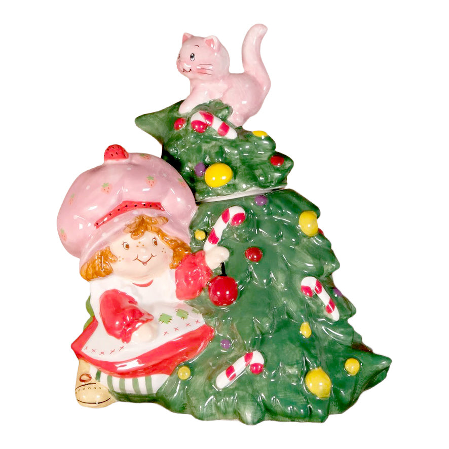 Blue Sky Clayworks: Strawberry Shortcake Christmas Cookie Jar sparkle-castle