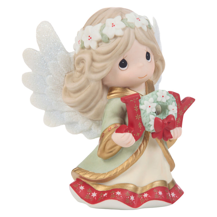 Precious Moments: 15th Annual Angel Holding JOY Sign Figurine sparkle-castle