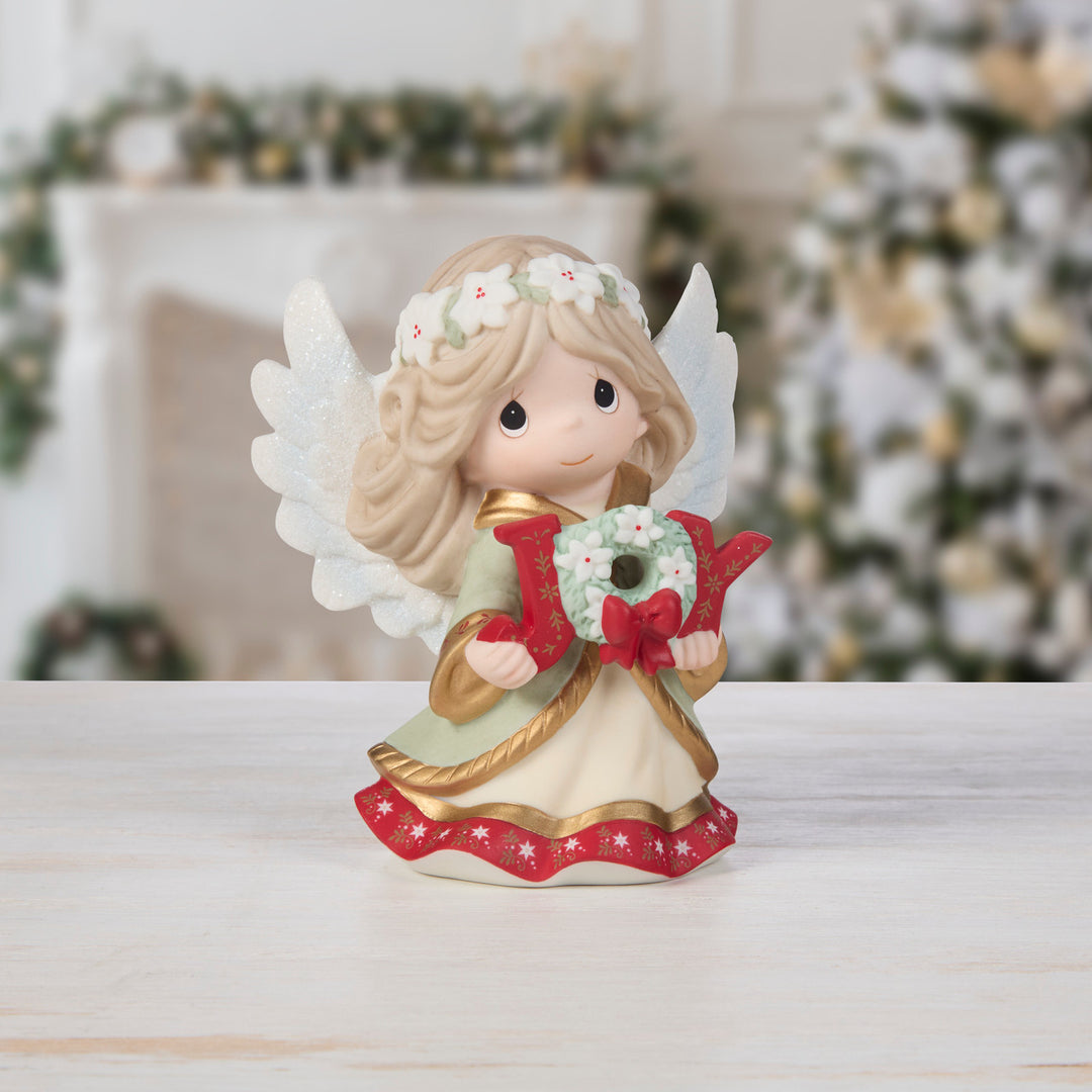 Precious Moments: 15th Annual Angel Holding JOY Sign Figurine sparkle-castle