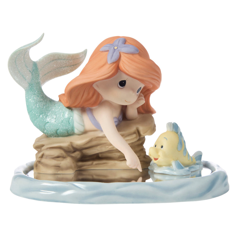 Precious Moments Disney Showcase: Ariel and Founder with Mirror Figurine sparkle-castle