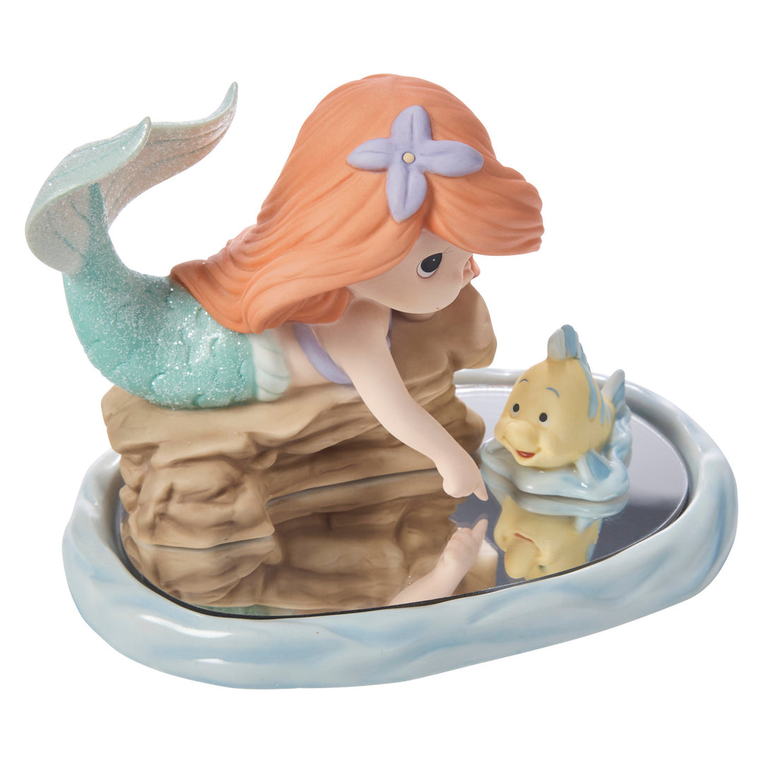 Precious Moments Disney Showcase: Ariel and Founder with Mirror Figurine sparkle-castle