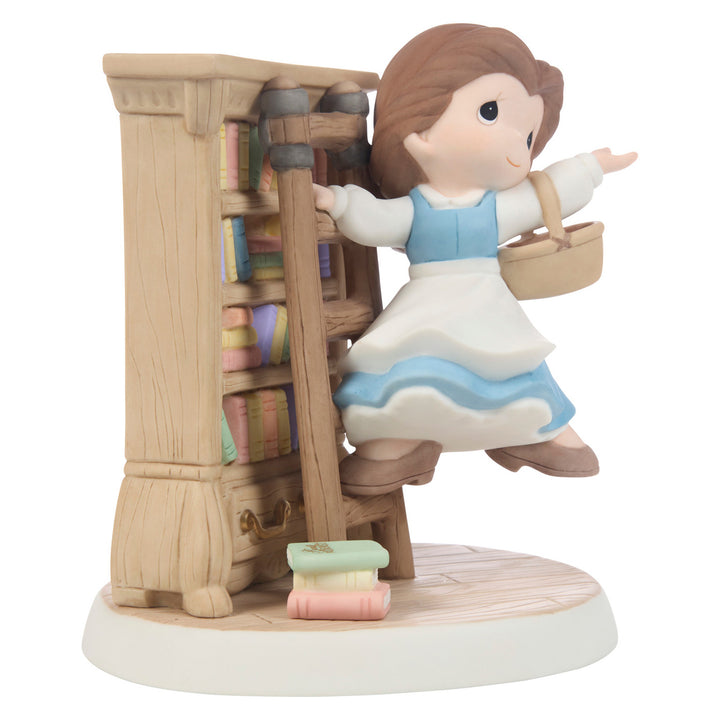 Precious Moments Disney Showcase: Belle In Library On Ladder Figurine sparkle-castle