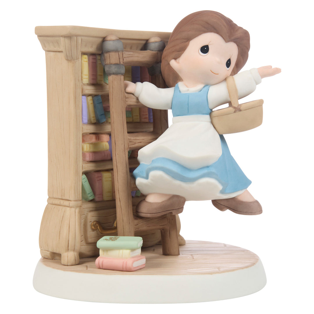 Precious Moments Disney Showcase: Belle In Library On Ladder Figurine sparkle-castle