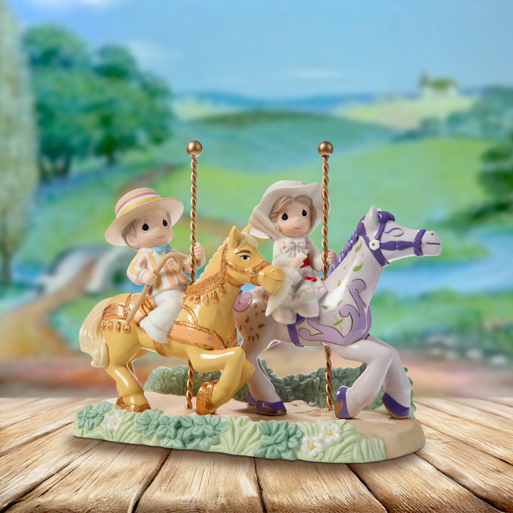 Precious Moments Disney Showcase: Mary Poppins and Bert on Carousel Horses Limited Edition Figurine sparkle-castle