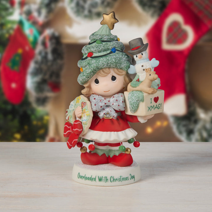 Precious Moments: Girl Decorating For Christmas Figurine sparkle-castle
