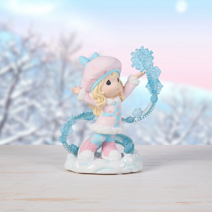 Precious Moments: Girl With Snowflakes Figurine sparkle-castle