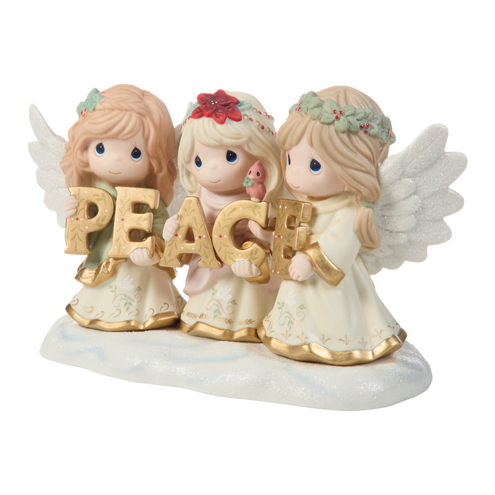 Precious Moments Trio of Angels Holding PEACE Sign Limited Edition Figurine sparkle-castle