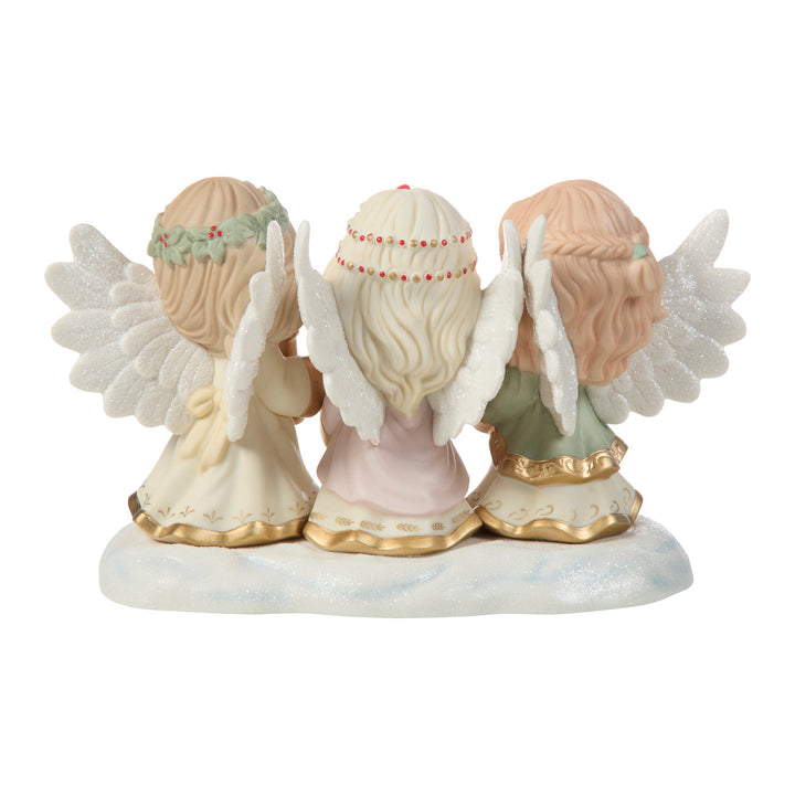 Precious Moments Trio of Angels Holding PEACE Sign Limited Edition Figurine sparkle-castle