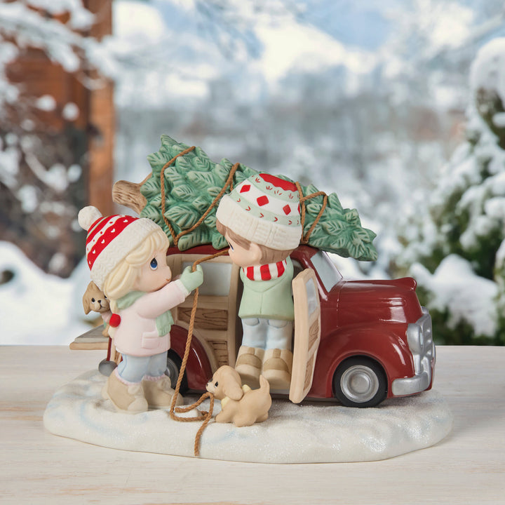 Precious Moments: Couple Taking Home A Christmas Tree Limited Edition Figurine sparkle-castle