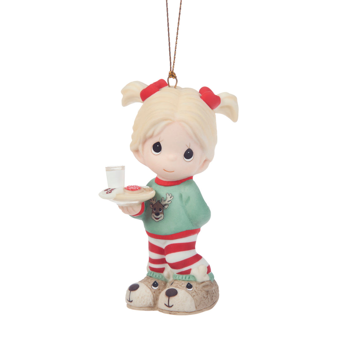 Precious Moments: Girl With Plate of Christmas Cookies Hanging Ornament sparkle-castle