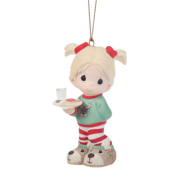 Precious Moments: Girl With Plate of Christmas Cookies Hanging Ornament sparkle-castle
