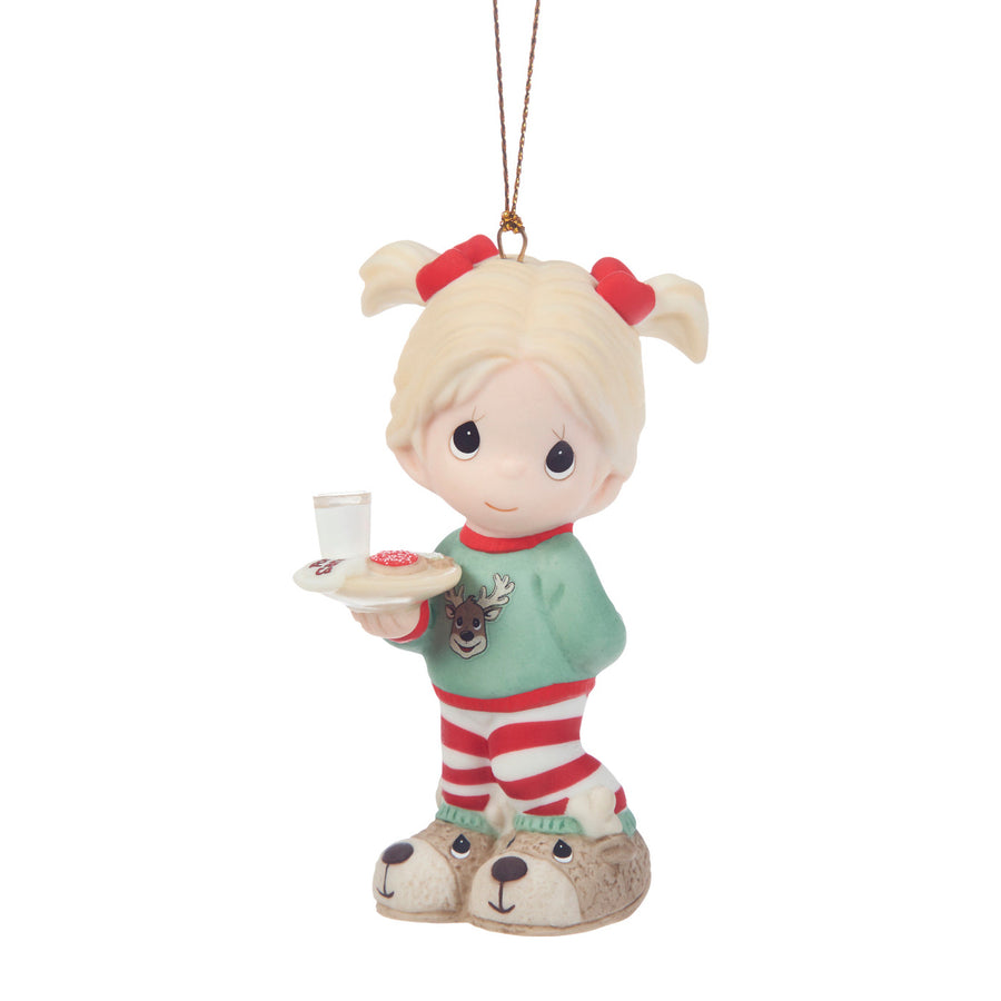 Precious Moments: Girl With Plate of Christmas Cookies Hanging Ornament sparkle-castle