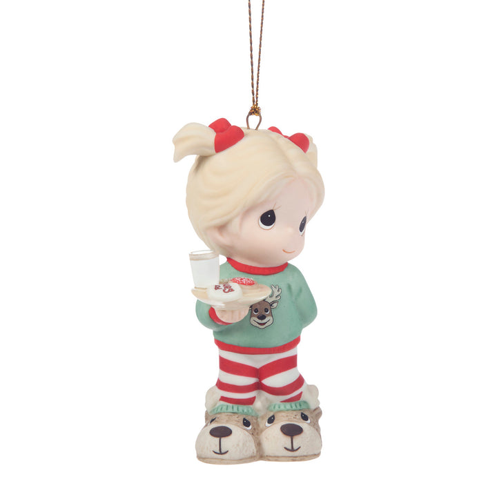 Precious Moments: Girl With Plate of Christmas Cookies Hanging Ornament sparkle-castle
