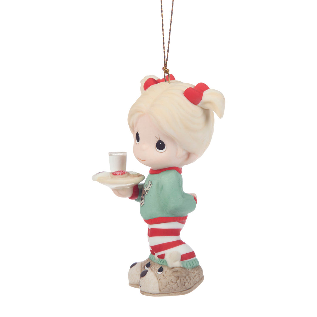 Precious Moments: Girl With Plate of Christmas Cookies Hanging Ornament sparkle-castle