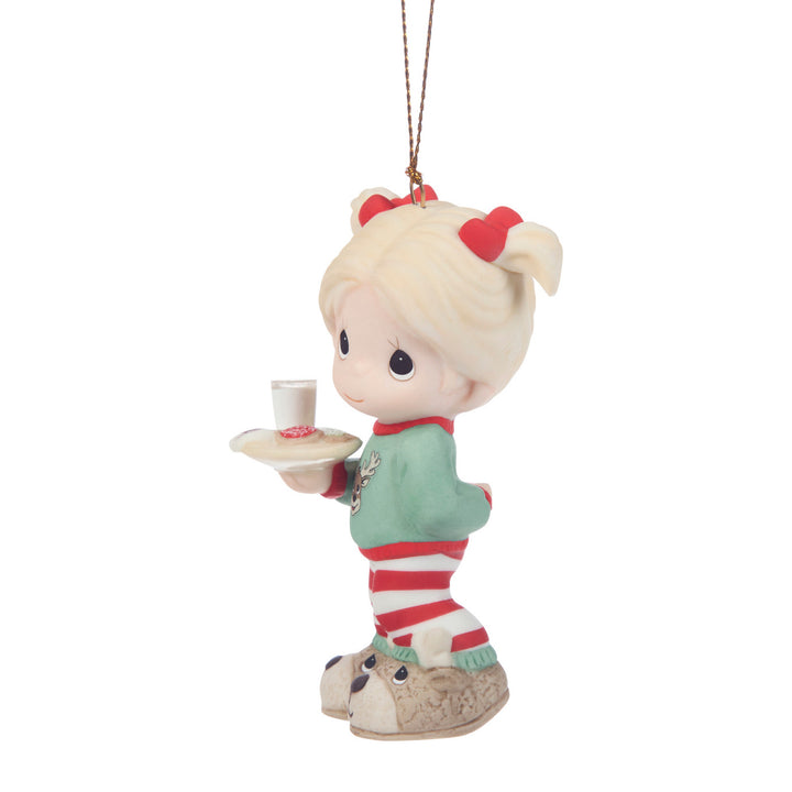 Precious Moments: Girl With Plate of Christmas Cookies Hanging Ornament sparkle-castle