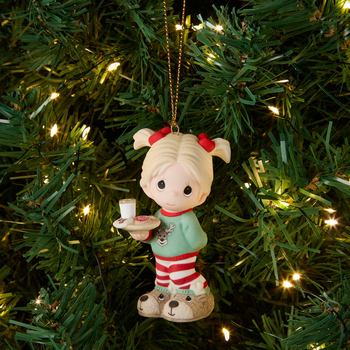 Precious Moments: Girl With Plate of Christmas Cookies Hanging Ornament sparkle-castle
