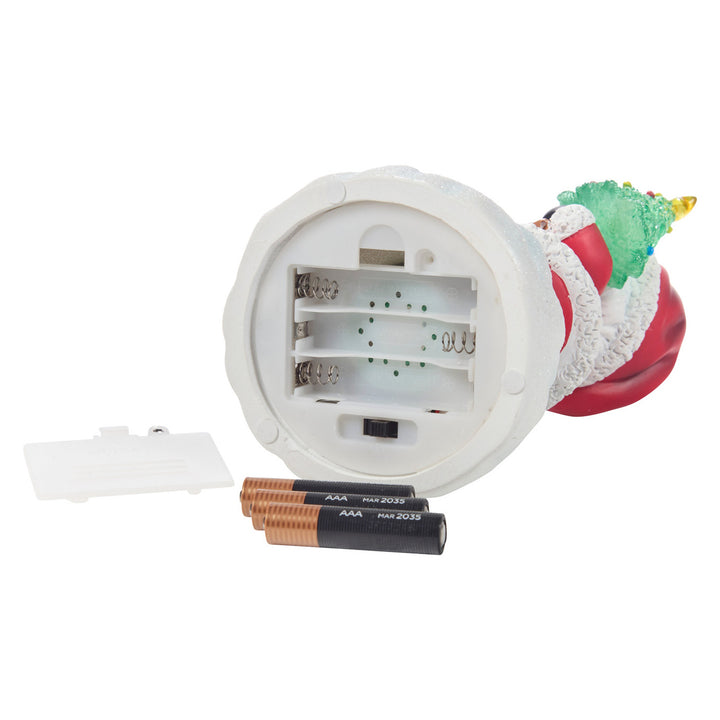 Precious Moments: Santa Holding Cardinal and Lit Christmas Tree Figurine sparkle-castle