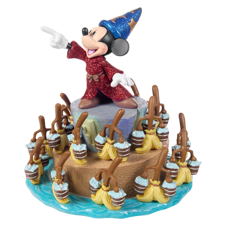 Precious Moments Disney Showcase: Sorcerer Mickey Fantasia 85th Anniversary Musical Figurine sparkle-castle