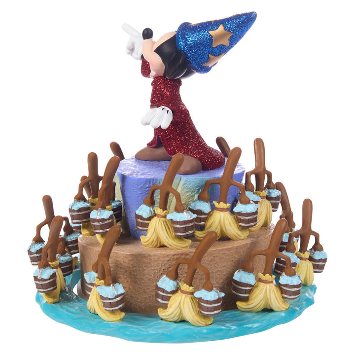 Precious Moments Disney Showcase: Sorcerer Mickey Fantasia 85th Anniversary Musical Figurine sparkle-castle