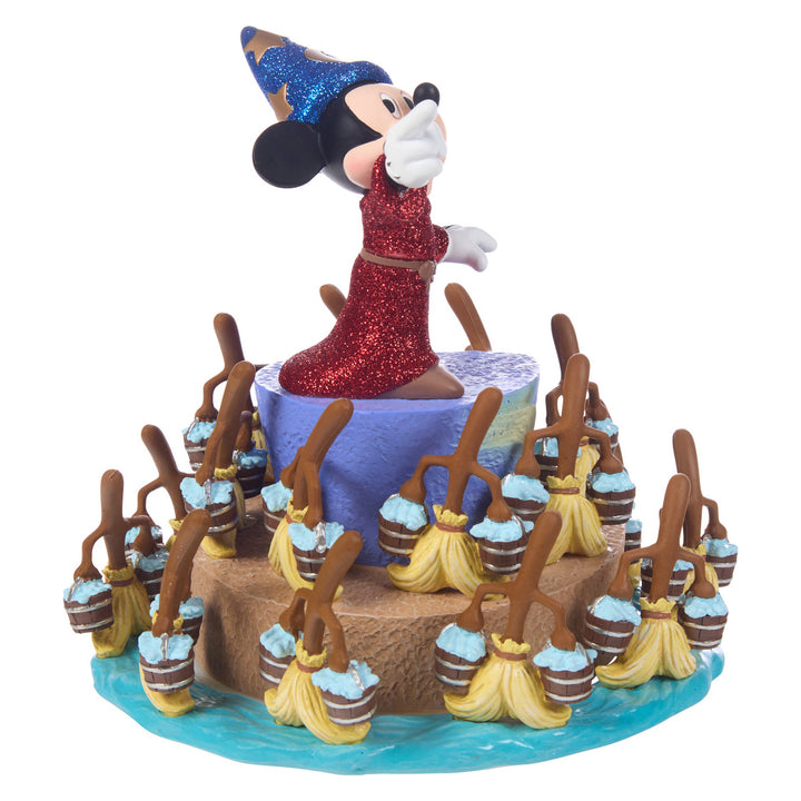 Precious Moments Disney Showcase: Sorcerer Mickey Fantasia 85th Anniversary Musical Figurine sparkle-castle
