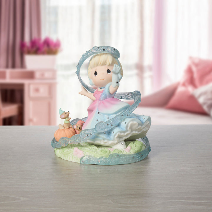 Precious Moments Disney Showcase: Cinderella Transformation Figurine sparkle-castle