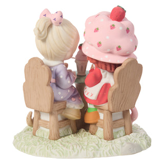 Precious Moments Strawberry Shortcake: Strawberry Shortcake and Friend Sharing A Milkshake Figurine sparkle-castle