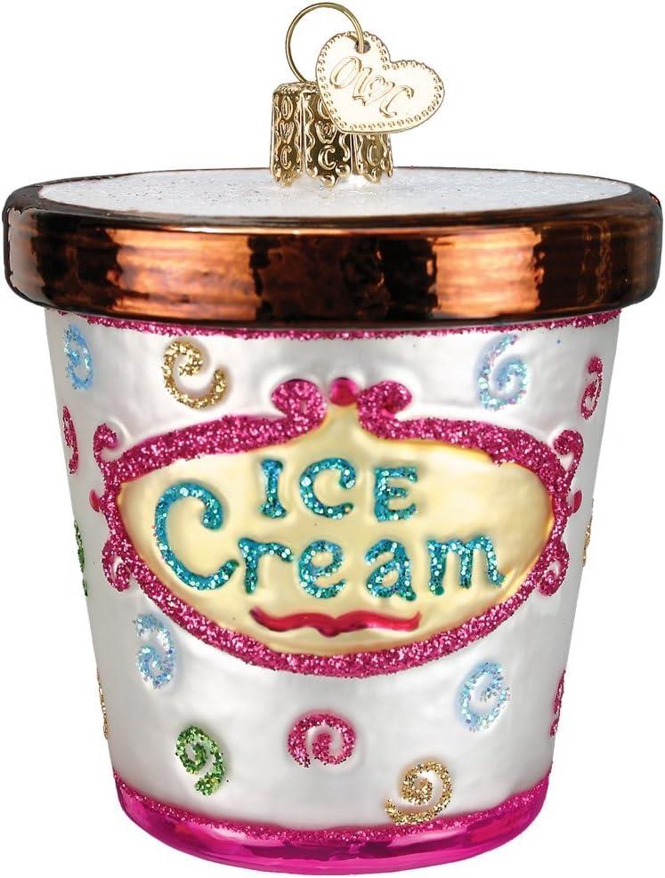 Old World Christmas Ice Cream Carton Ornament sparkle-castle