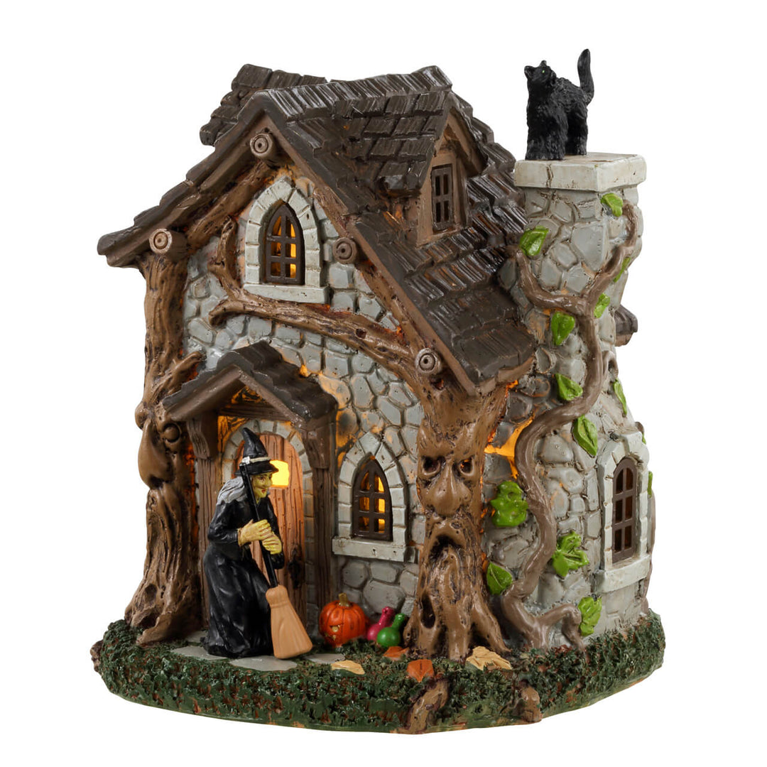 Lemax Spookytown Halloween Village: Wanda's Cottage sparkle-castle