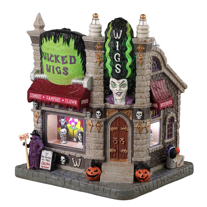 Lemax Spooky Town Halloween Village: Wicked Wigs sparkle-castle