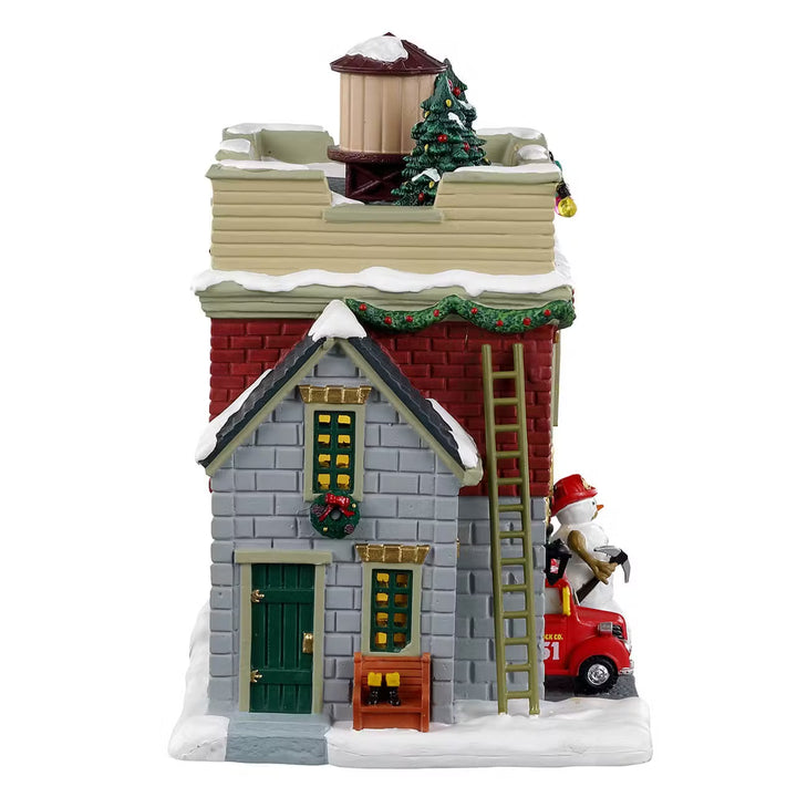 Lemax Jukebox Junction Village: Casey St. Firehouse 51 sparkle-castle