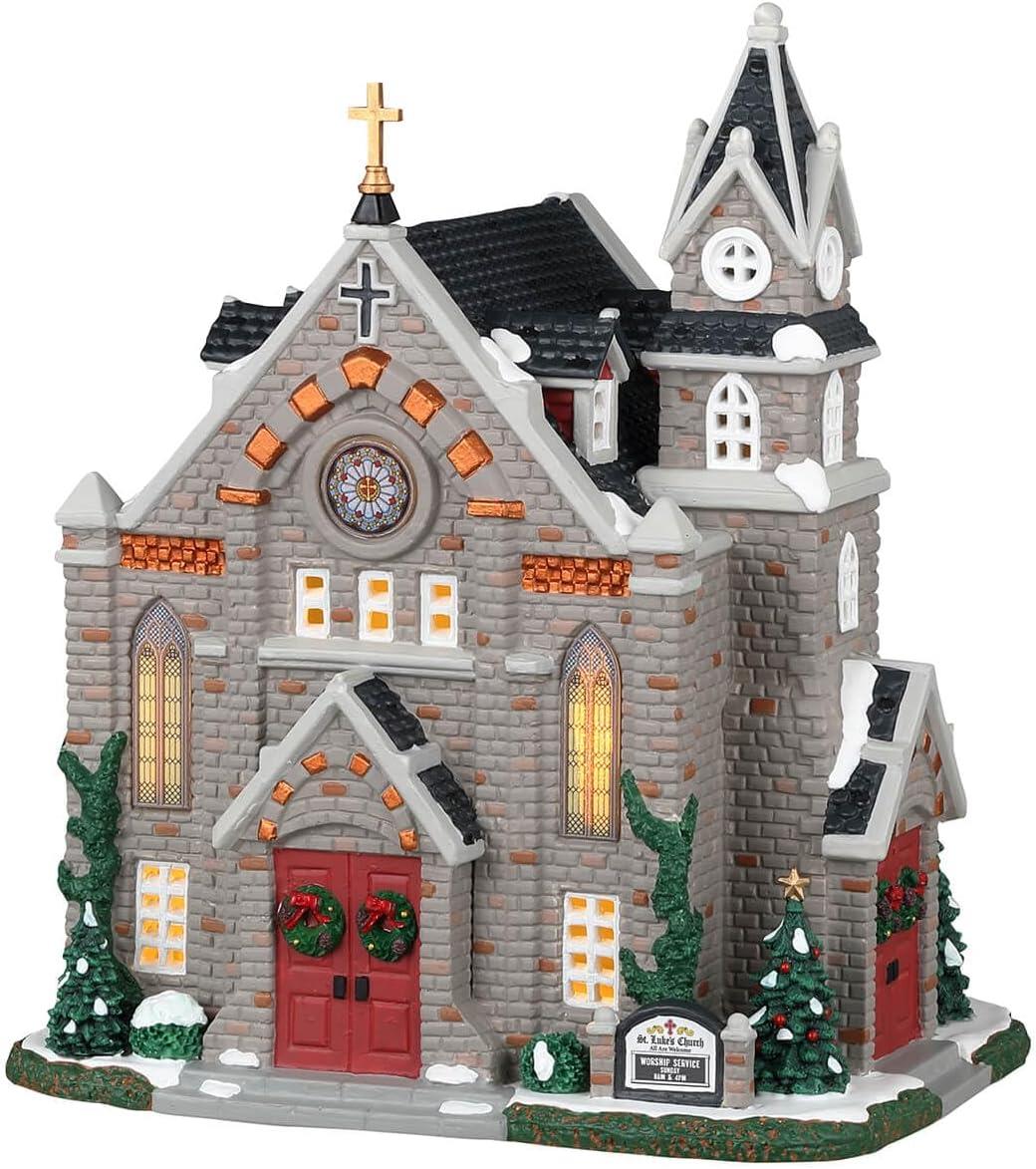 Lemax Caddington Village: St. Luke's Church sparkle-castle