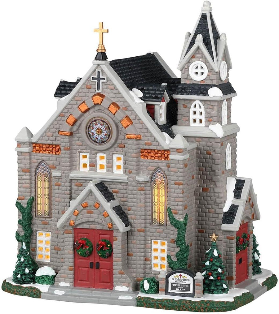Lemax Caddington Village: St. Luke's Church sparkle-castle