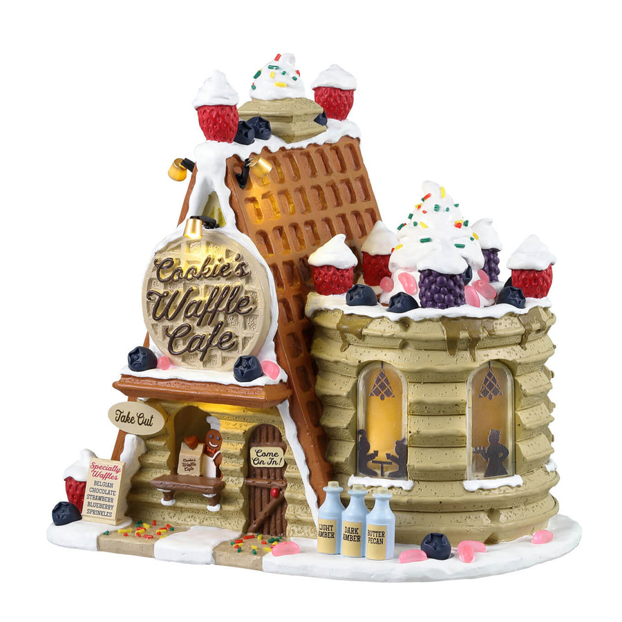 Lemax Sugar 'N Spice Village: Cookie's Waffle Café sparkle-castle