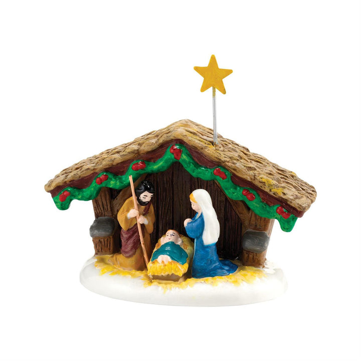 Department 56 Original Snow Village Accessory: Snow Village Nativity sparkle-castle