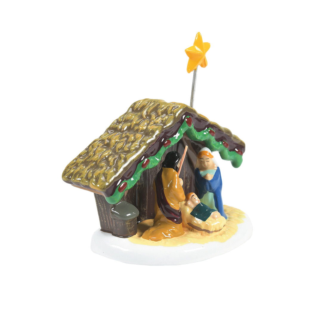 Department 56 Original Snow Village Accessory: Snow Village Nativity sparkle-castle