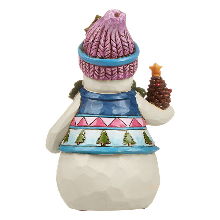 Jim Shore Heartwood Creek: Pint Sized Snowman with Pinecone Figurine sparkle-castle